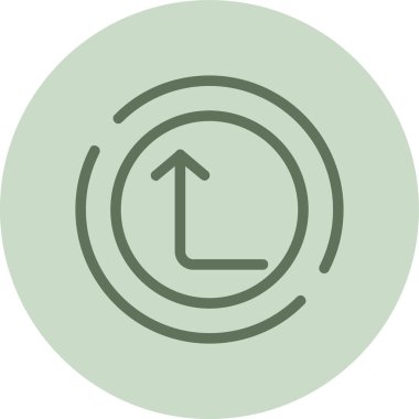 Ok sola dön yeşil çember. Web Kullanımı için Vektör İllüstrasyonu