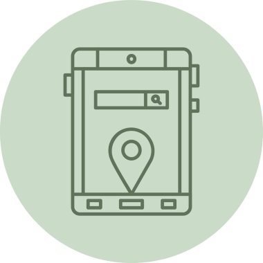 Tablet yeşil daire. Web Kullanımı için Vektör İllüstrasyonu