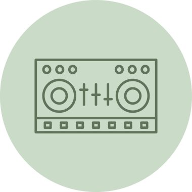 DJ Karıştırıcı Yeşil Çember. Web Kullanımı için Vektör İllüstrasyonu