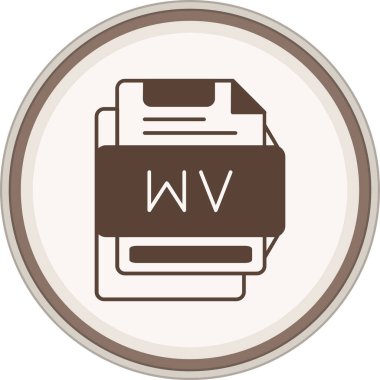 WV Glyph kahverengi daire. Web Kullanımı için Vektör İllüstrasyonu