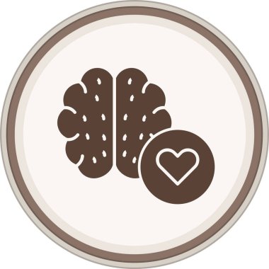 Emotional Intelligence Glyph brown circle. Vector Illustration For Web Use