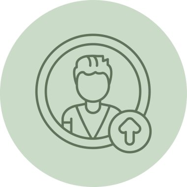 Profil Resmi Yeşil Çemberi Yükle. Web Kullanımı için Vektör İllüstrasyonu