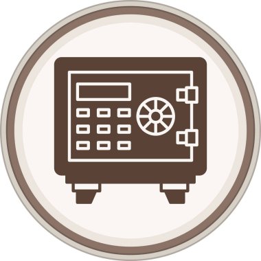 Güvenli Box Glyph kahverengi çember. Web Kullanımı için Vektör İllüstrasyonu