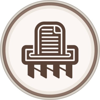 Shredder Glyph kahverengi daire. Web Kullanımı için Vektör İllüstrasyonu