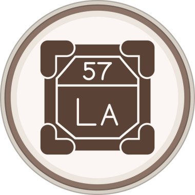 Lanthanum Glyph kahverengi daire. Web Kullanımı için Vektör İllüstrasyonu