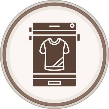 Akıllı telefon Glyph kahverengi daire. Web Kullanımı için Vektör İllüstrasyonu