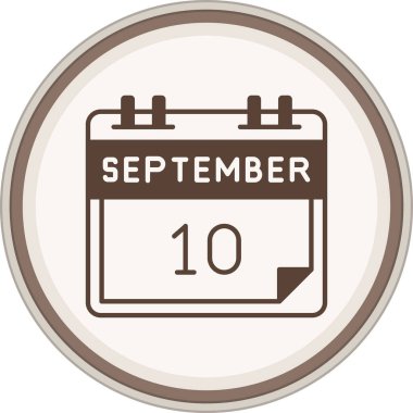 10 Eylül kahverengi çember. Web Kullanımı için Vektör İllüstrasyonu