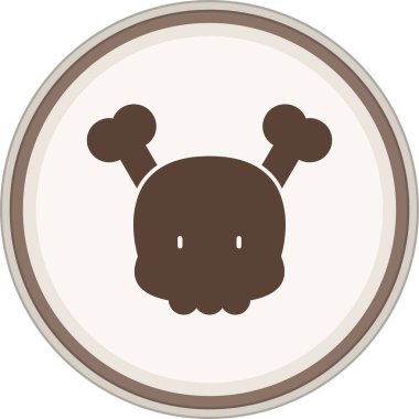 Danger Glyph brown circle. Vector Illustration For Web Use