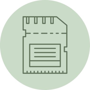 Sd Kart Yeşil Çember. Web Kullanımı için Vektör İllüstrasyonu