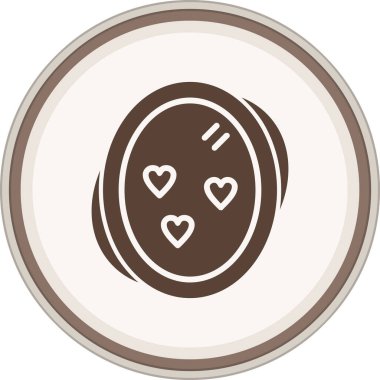 Glyph kahverengi daireyi çerçevele. Web Kullanımı için Vektör İllüstrasyonu