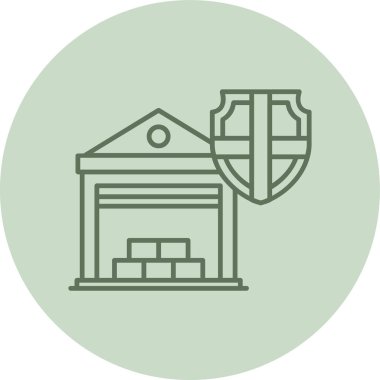 Warehouse green Circle. Vector Illustration For Web Use