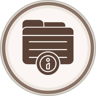 Folder Glyph brown circle. Vector Illustration For Web Use