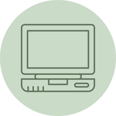 Laptop yeşil daire. Web Kullanımı için Vektör İllüstrasyonu