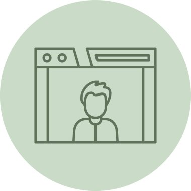 Kullanıcı Profili Yeşil Çember. Web Kullanımı için Vektör İllüstrasyonu