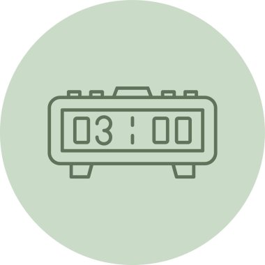 Çalar Saat Yeşil Çember. Web Kullanımı için Vektör İllüstrasyonu