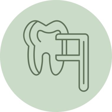 Diş ipi yeşili yuvarlak. Web Kullanımı için Vektör İllüstrasyonu