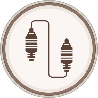 Jack Cable Glyph kahverengi çember. Web Kullanımı için Vektör İllüstrasyonu