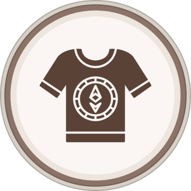 Tişört Glyph kahverengi daire. Web Kullanımı için Vektör İllüstrasyonu