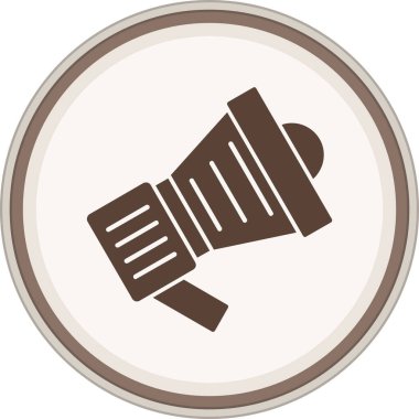 Megafon kahverengi çember. Web Kullanımı için Vektör İllüstrasyonu