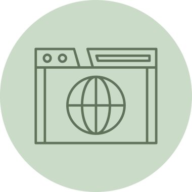 Tarayıcı yeşil daire. Web Kullanımı için Vektör İllüstrasyonu