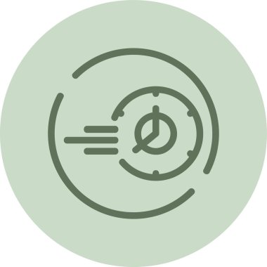 Zaman hızlı yeşil daire. Web Kullanımı için Vektör İllüstrasyonu