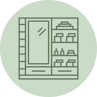 Bathroom Cabinet green Circle. Vector Illustration For Web Use