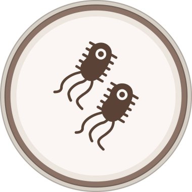 Helicobacter Pylori Glyph brown circle. Vector Illustration For Web Use