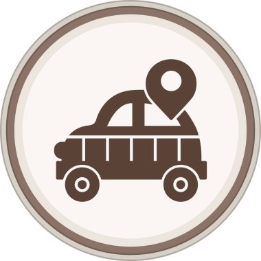 Araba Glyph kahverengi daire. Web Kullanımı için Vektör İllüstrasyonu