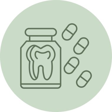 İlaç yeşili yuvarlak. Web Kullanımı için Vektör İllüstrasyonu