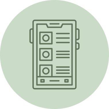 Akıllı telefon yeşil çember. Web Kullanımı için Vektör İllüstrasyonu