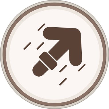 Yukarı Sağ Ok Glyph kahverengi daire. Web Kullanımı için Vektör İllüstrasyonu