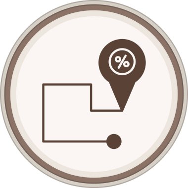 Harita Glyph kahverengi çember. Web Kullanımı için Vektör İllüstrasyonu