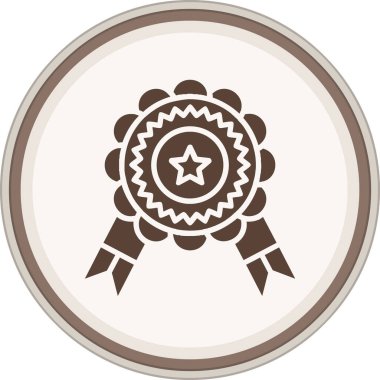 Award Glyph brown circle. Vector Illustration For Web Use