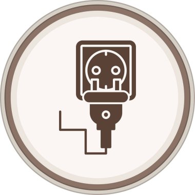 Elektrikli kabartma kahverengi daire. Web Kullanımı için Vektör İllüstrasyonu