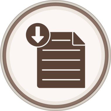 File Download Glyph brown circle. Vector Illustration For Web Use