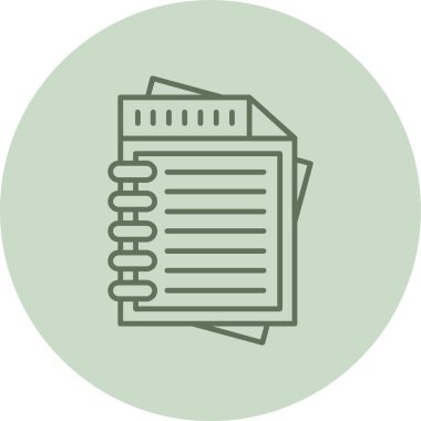 Note Page green Circle. Vector Illustration For Web Use