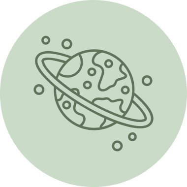 Yeşil Çember Gezegeni. Web Kullanımı için Vektör İllüstrasyonu