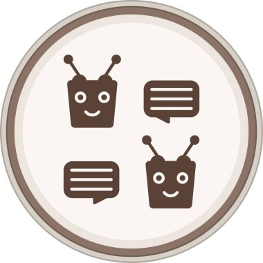 Chatbot Glyph brown circle. Vector Illustration For Web Use