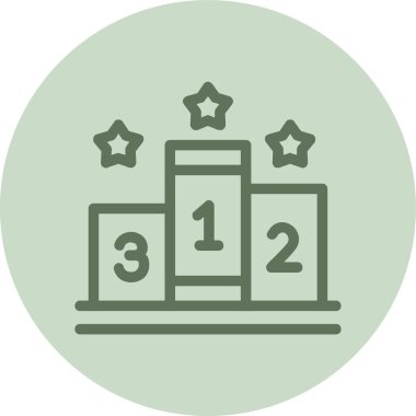 Ranking-podium green Circle. Vector Illustration For Web Use