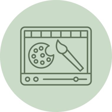 Video Yeşil Çember. Web Kullanımı için Vektör İllüstrasyonu