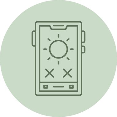 Akıllı telefon yeşil çember. Web Kullanımı için Vektör İllüstrasyonu