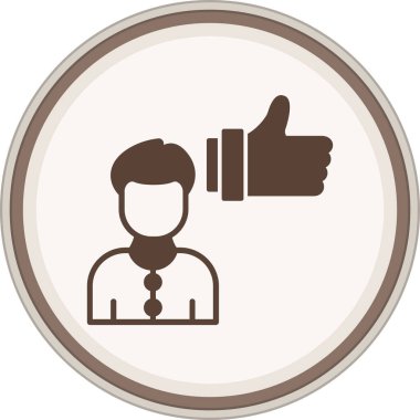 Satisfaction Glyph brown circle. Vector Illustration For Web Use