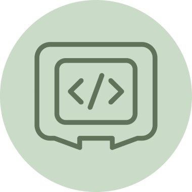 Yorum kodu yeşil daire. Web Kullanımı için Vektör İllüstrasyonu