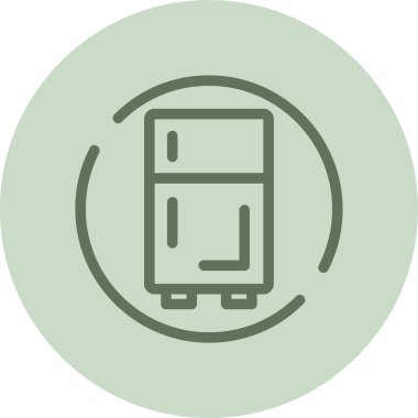 Buzdolabı yeşil daire. Web Kullanımı için Vektör İllüstrasyonu