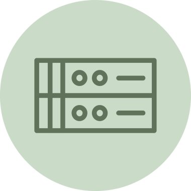 Database green Circle. Vector Illustration For Web Use