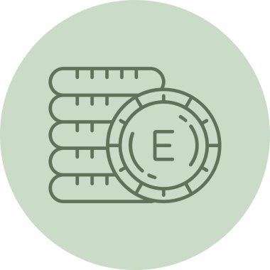 Avro sikkeleri ikon vektör illüstrasyonu