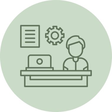 Modern ofis simgesinin vektör illüstrasyonu