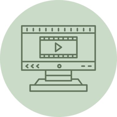 video. Web simgesi basit illüstrasyon