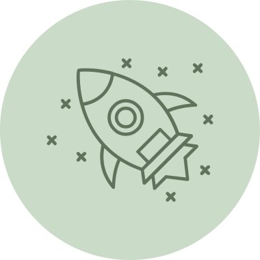 roket simgesi, vektör illüstrasyonu