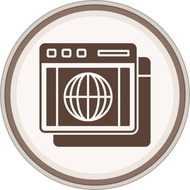 Mikrodalga fırın ikonu. Vektör illüstrasyonu